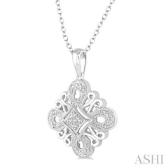 1/20 Ctw Round Cut Diamond Fashion Pendant in Sterling Silver with Chain