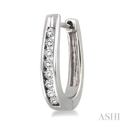 1/4 Ctw Round Cut Diamond Loop Earrings in Sterling Silver