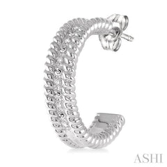 1/20 Ctw Round Cut Diamond Fashion Earrings in Sterling Silver