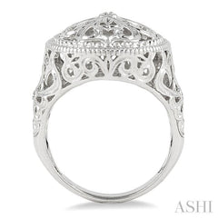 1/50 Ctw Oval Shape Round Cut Diamond Ring in Sterling Silver