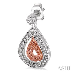 1/20 Ctw Round Cut Diamond Pear & Pear Earrings in Sterling Silver