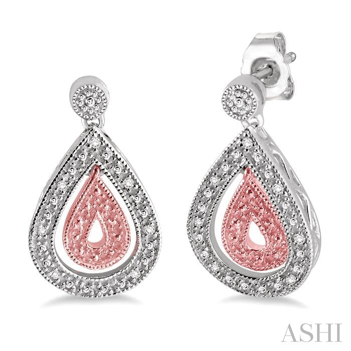 1/20 Ctw Round Cut Diamond Pear & Pear Earrings in Sterling Silver