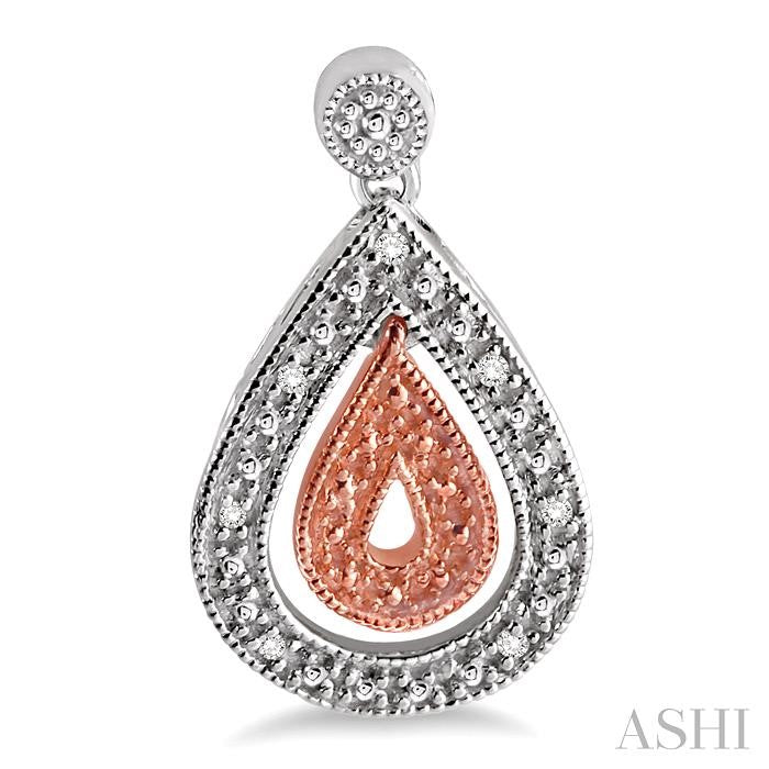 1/20 Ctw Round Cut Diamond Pear & Pear Earrings in Sterling Silver