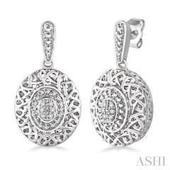 1/20 Ctw Round Cut Diamond Fashion Earrings in Sterling Silver