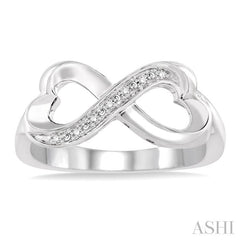 1/50 Ctw Round Cut Diamond Infinity Ring in Sterling Silver