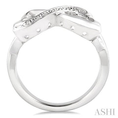 1/50 Ctw Round Cut Diamond Infinity Ring in Sterling Silver