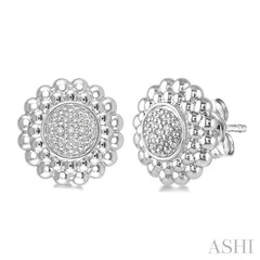 1/50 Ctw Round Cut Diamond Earrings in Sterling Silver