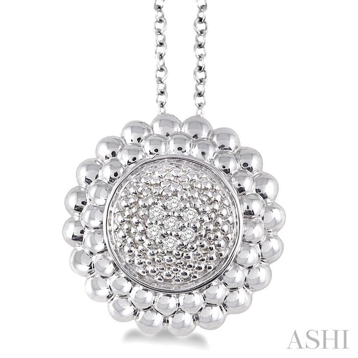 1/50 Ctw Round Cut Diamond Pendant in Sterling Silver with Chain