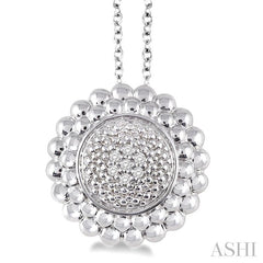 1/50 Ctw Round Cut Diamond Pendant in Sterling Silver with Chain