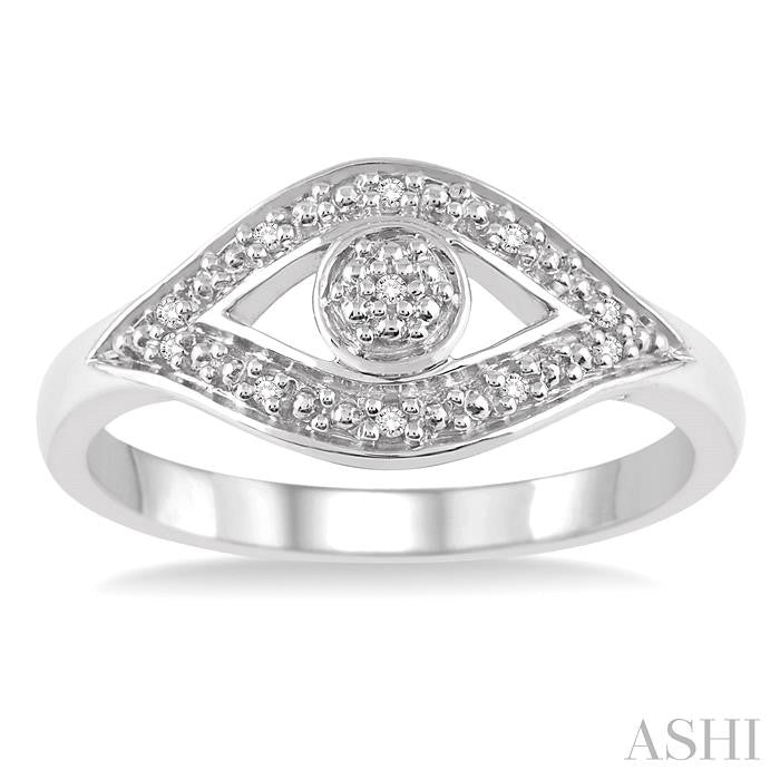1/20 Ctw Round Cut Diamond Eye Ring in Sterling Silver