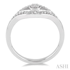 1/20 Ctw Round Cut Diamond Eye Ring in Sterling Silver