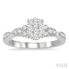 Oval Shape Lovebright Diamond Engagement Ring