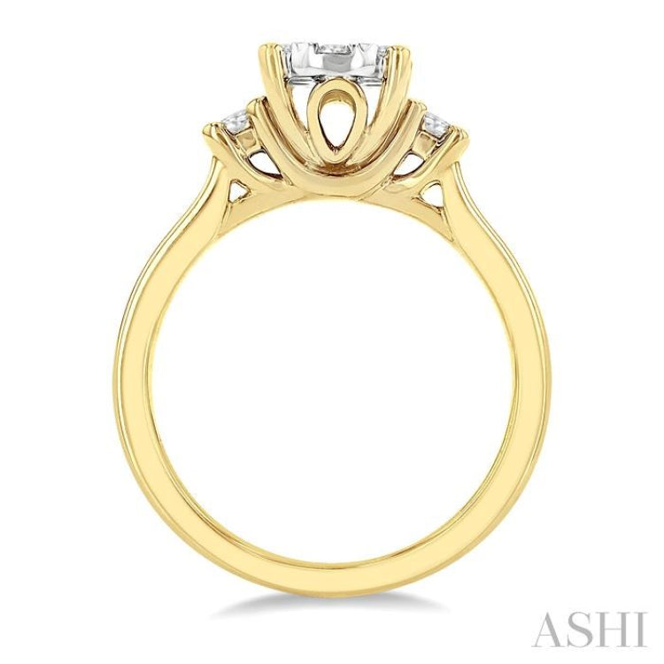 Oval Shape Lovebright Diamond Engagement Ring