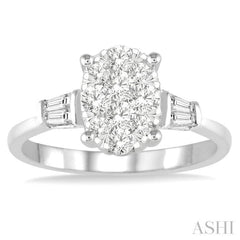 Oval Shape Lovebright Diamond Engagement Ring