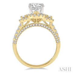 Round Shape Semi-Mount Halo Diamond Engagement Ring