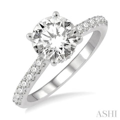 Round Shape Semi-Mount Diamond Engagement Ring