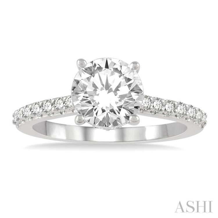 Round Shape Semi-Mount Diamond Engagement Ring