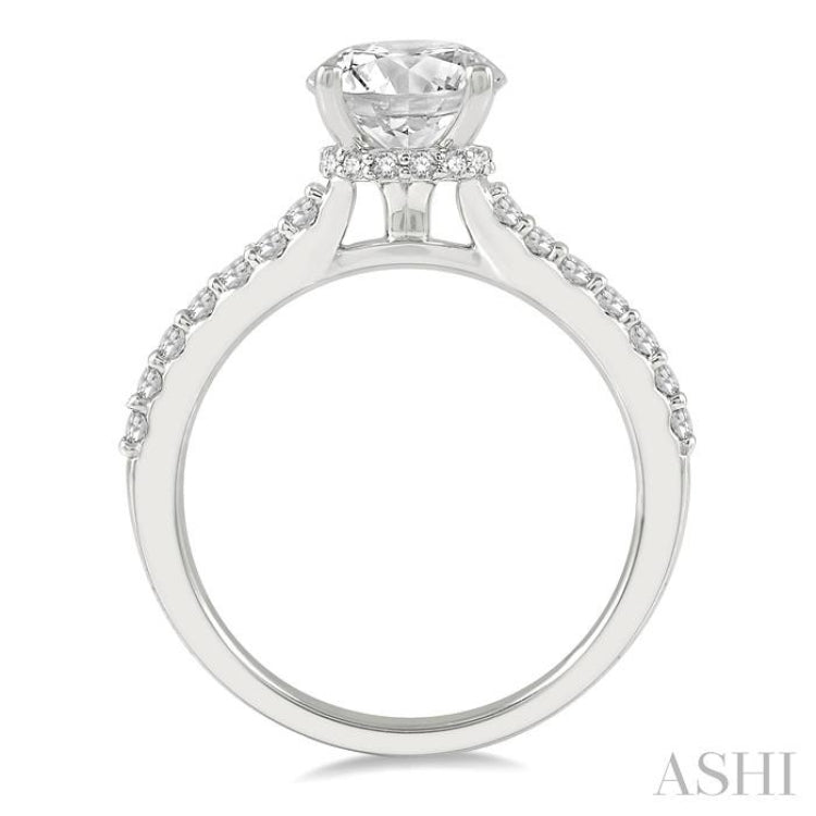 Round Shape Semi-Mount Diamond Engagement Ring