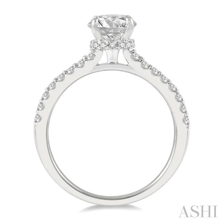 Round Shape Semi-Mount Diamond Engagement Ring