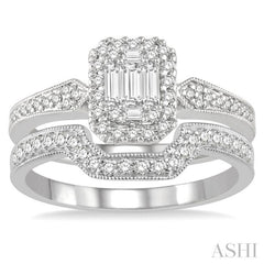 Halo Fusion Diamond Wedding Set