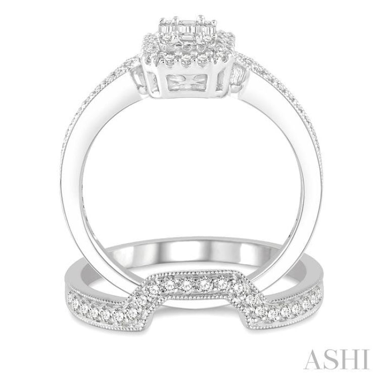 Halo Fusion Diamond Wedding Set