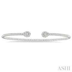 Stackable Pear Shape Diamond Open Cuff Bangle