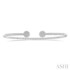 Round Shape Stackable Diamond Open Cuff Bangle