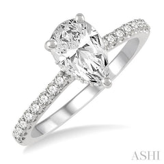 Pear Shape Semi-Mount Diamond Engagement Ring