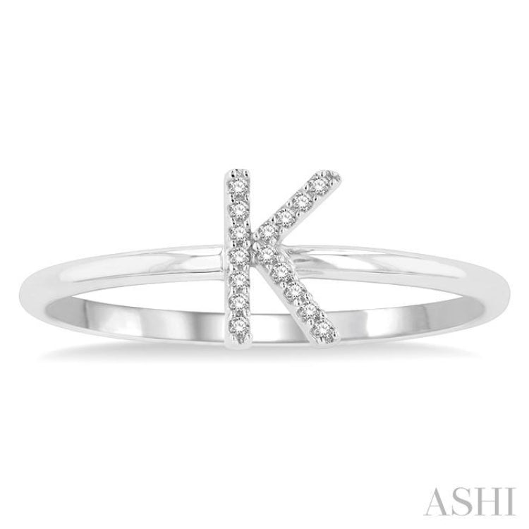 'K' Initial Diamond Ring