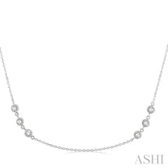 3 Stone Diamond Station Necklace