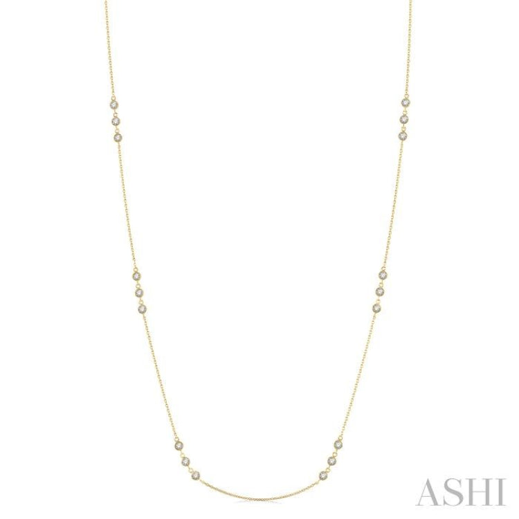 3 Stone Diamond Station Necklace