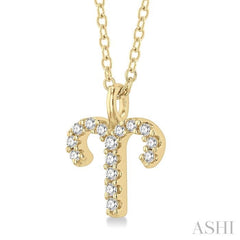 Aries Zodiac Diamond Pendant