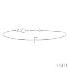 'F' Initial Diamond Chain Bracelet