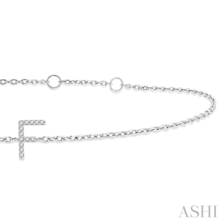 'F' Initial Diamond Chain Bracelet