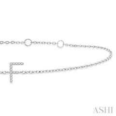 'F' Initial Diamond Chain Bracelet