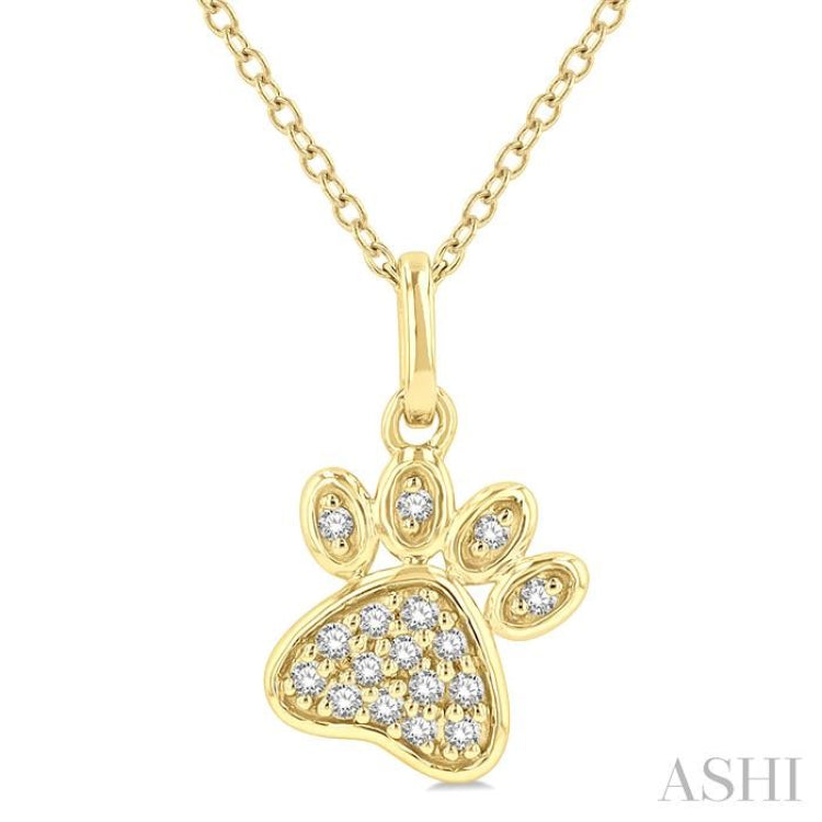 Dog Paw Petite Diamond Fashion Pendant