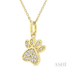 Dog Paw Petite Diamond Fashion Pendant