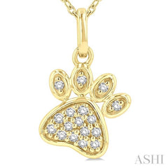 Dog Paw Petite Diamond Fashion Pendant