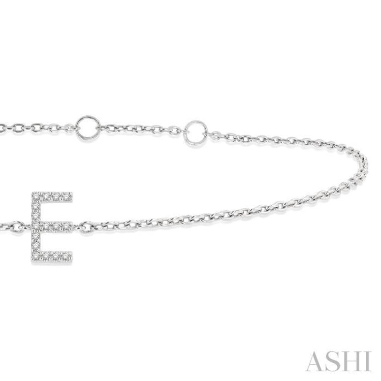 'E' Initial Diamond Chain Bracelet