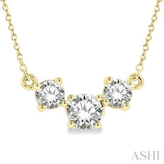 Round Shape Past Present & Future Diamond Necklace