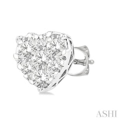 Heart Shape Lovebright Essential Diamond Stud Earrings