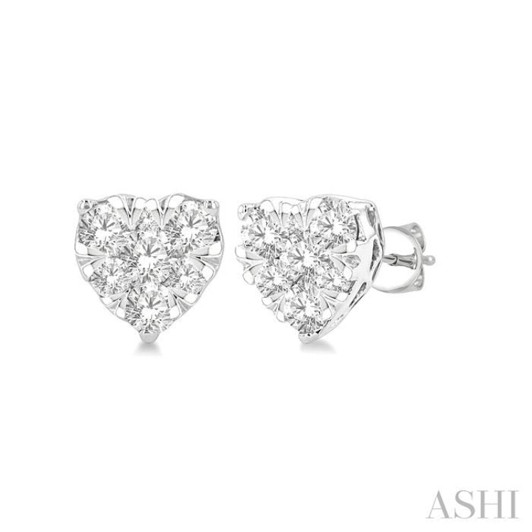 Heart Shape Lovebright Essential Diamond Stud Earrings