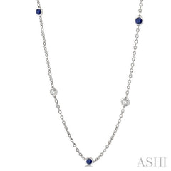 Gemstone & Diamond Station Necklace