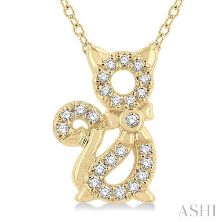 Cat Petite Diamond Fashion Pendant