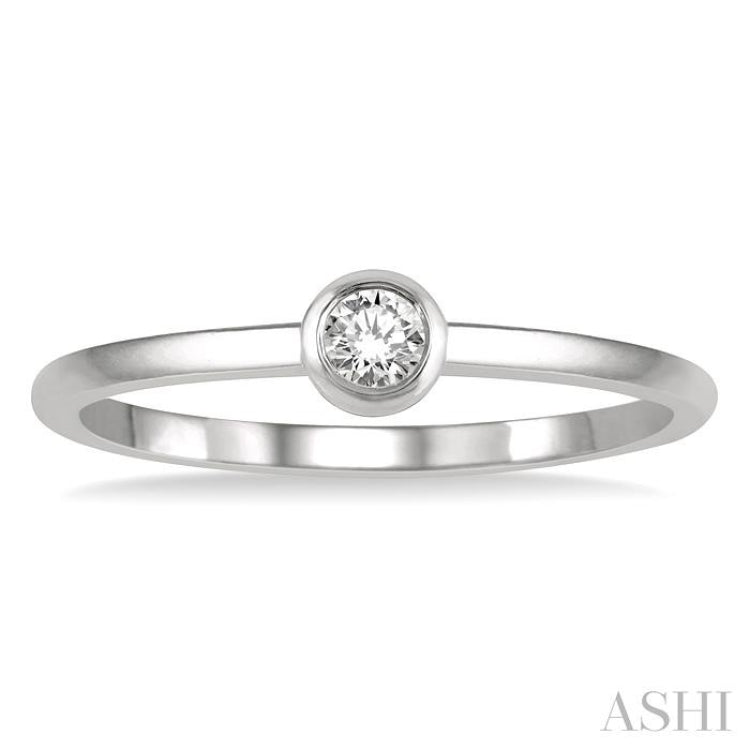 Stackable Bezel Set Petite Diamond Fashion Promise Ring