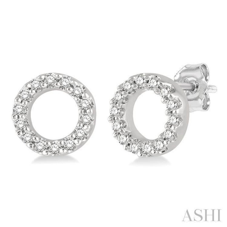 Circle Petite Diamond Fashion Earrings