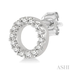 1/10 Ctw Circular Round Cut Diamond Petite Fashion Earrings in 10K White Gold