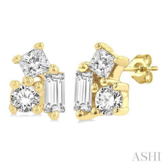 Scatter Petite Baguette Diamond Fashion Earrings