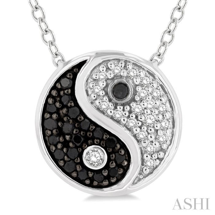 Yin Yang Petite Black Diamond Fashion Pendant