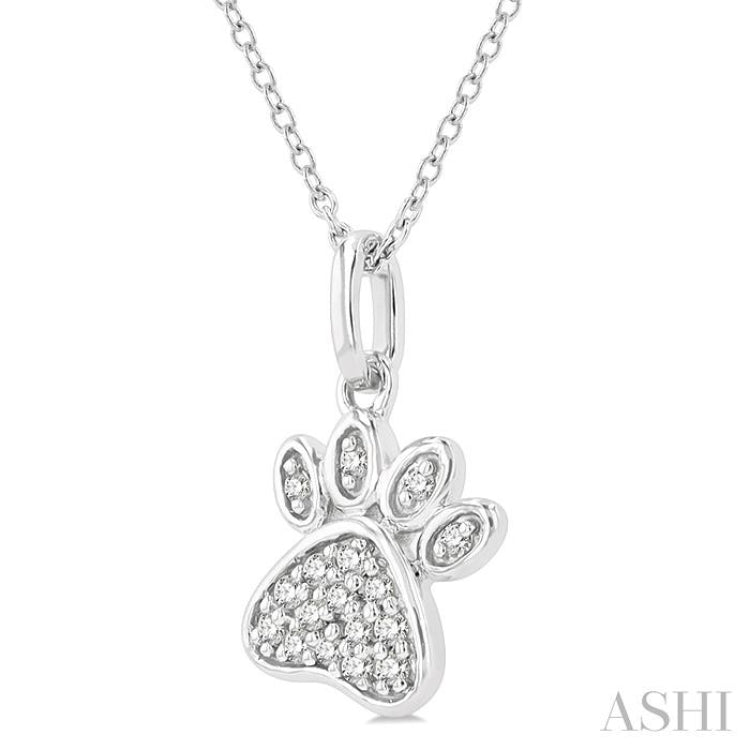 Dog Paw Petite Diamond Fashion Pendant